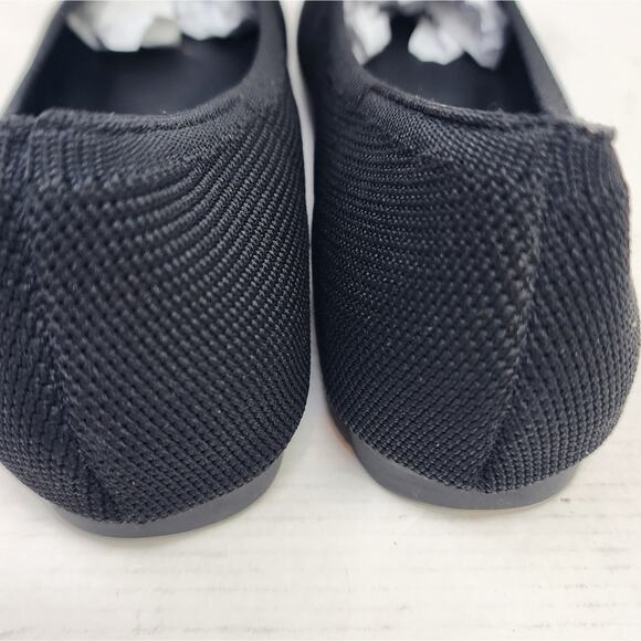 New Black Ballet Flats Breatable Fabric Pointed Toe Work Office Slipons Size 8 - Picture 9 of 10